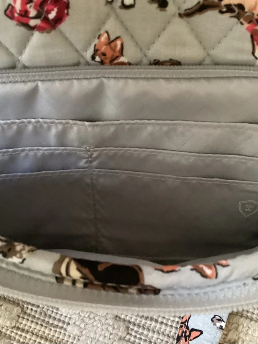 Vera Bradley Dog Show Hipster Quilted Gray Crossbody Bag with Dog Print - Picture 5 of 8